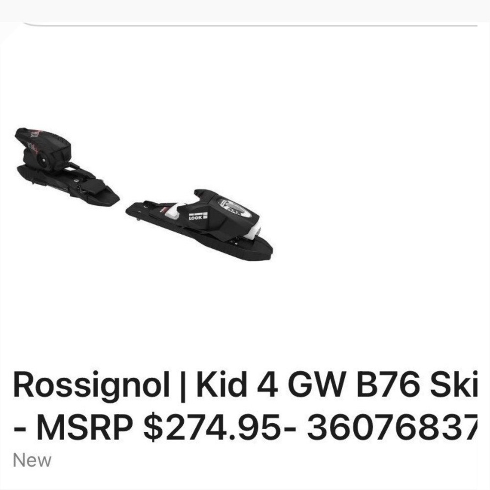 Rossignol Kid 4 GW B76 Kids Alpine Ski Bindings Black‎ GripWalk 0.75-4.5 DIN